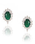 Emerald Halo Diamond Studs