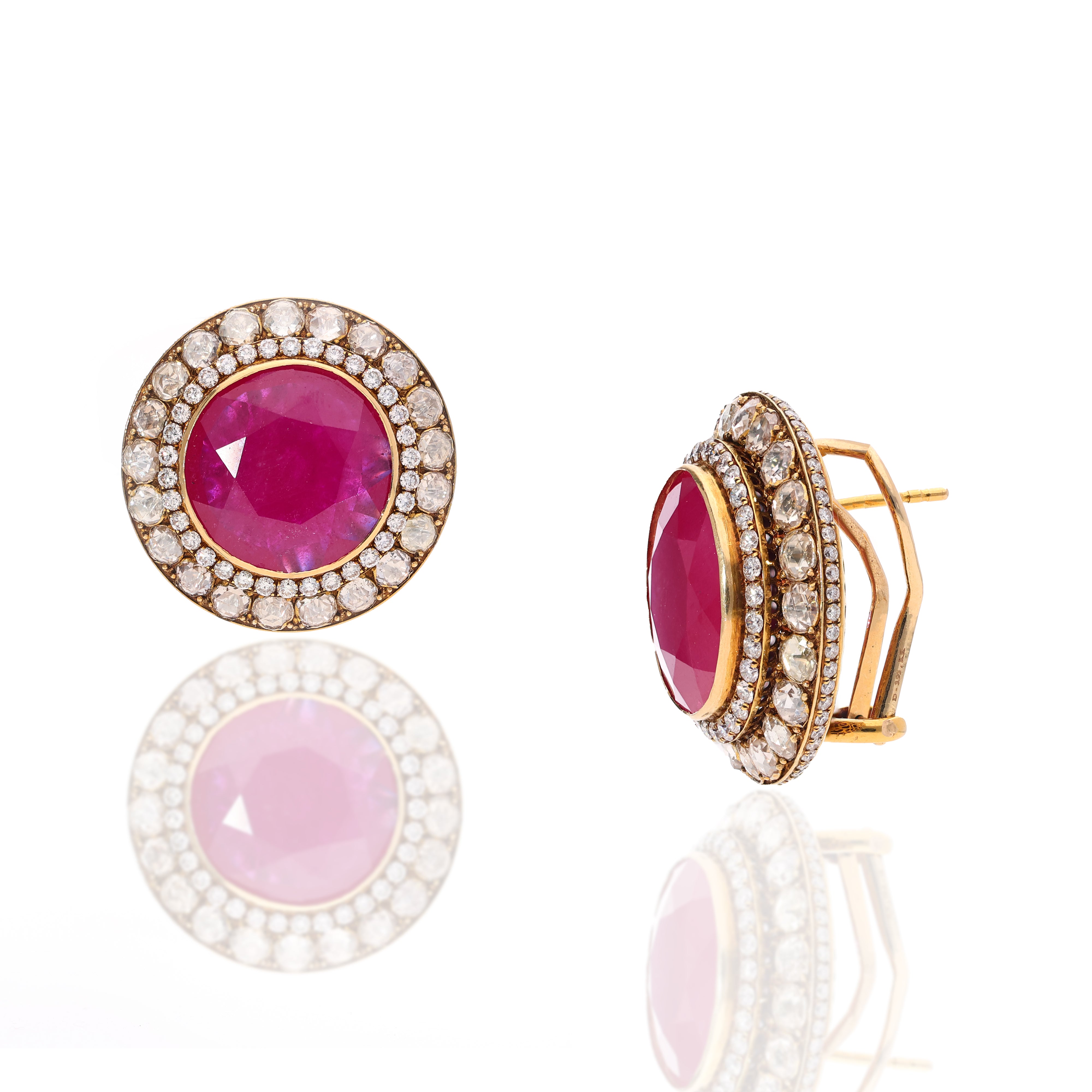 Ruby Sparkle Rounds Studs