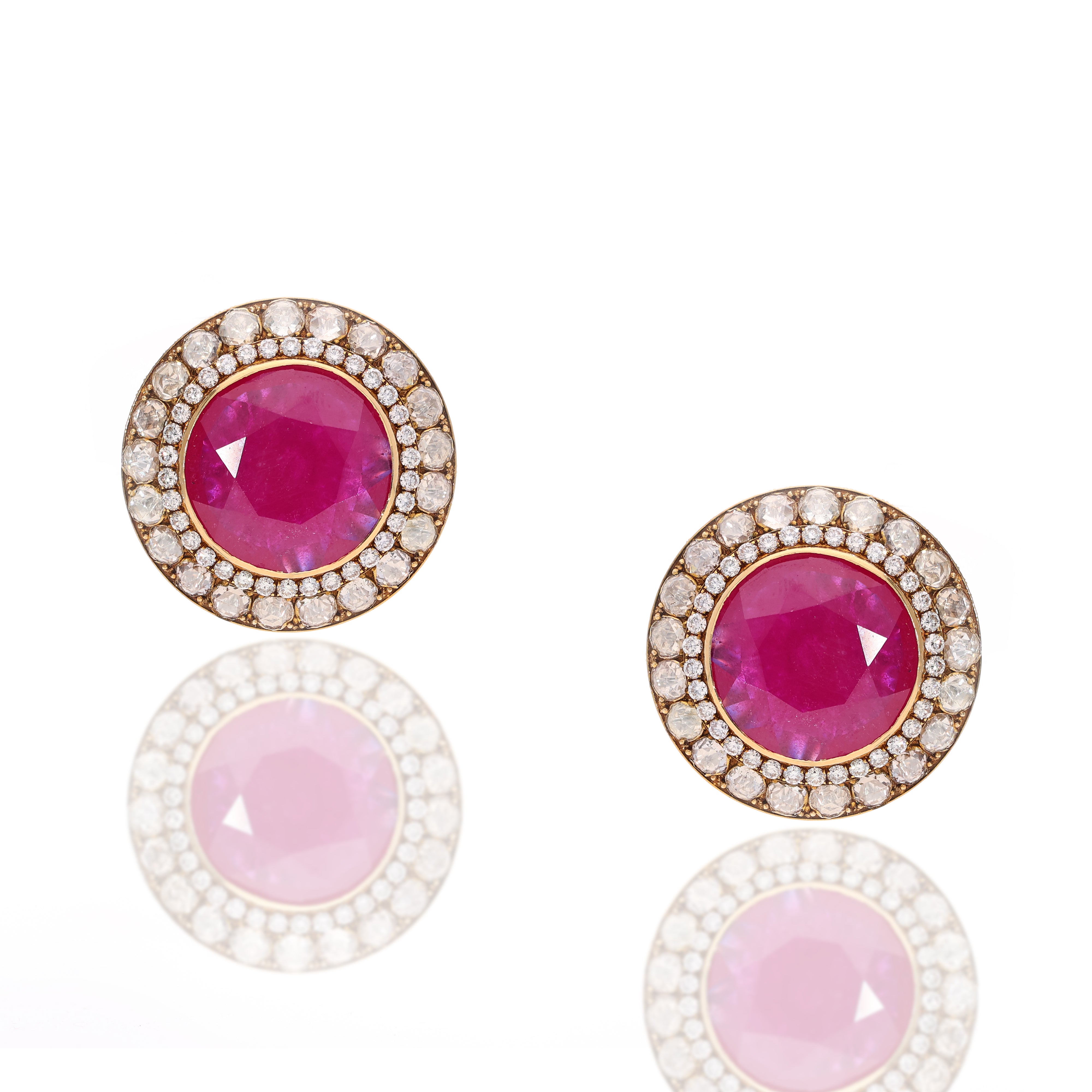 Ruby Sparkle Rounds Studs