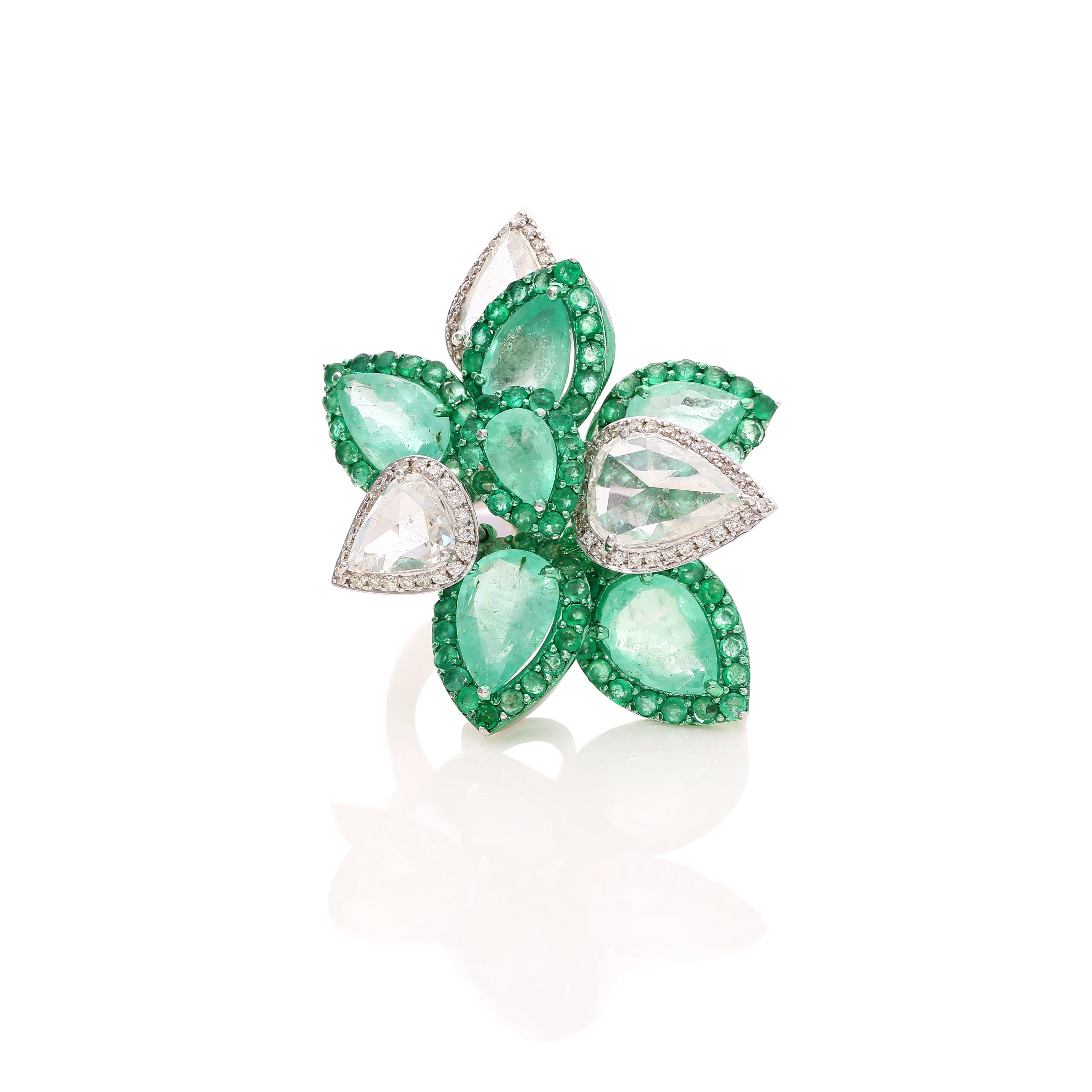 Emerald Rosette Ring