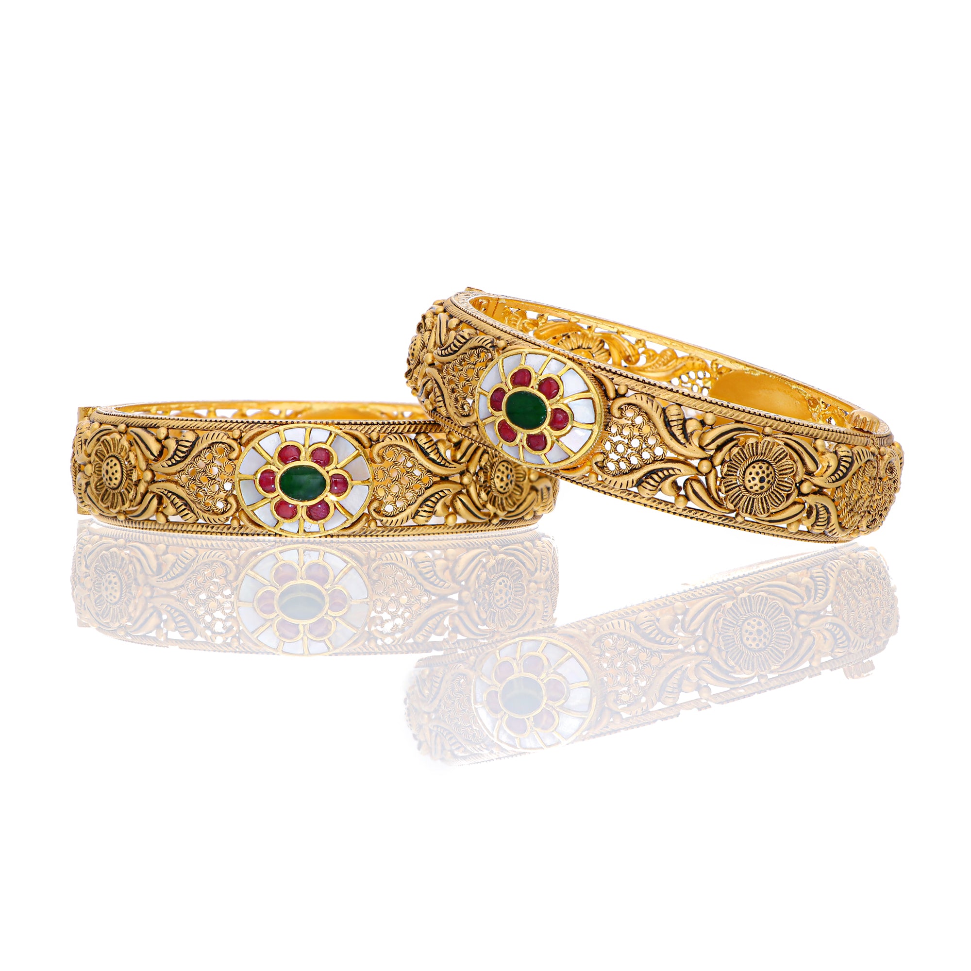 Zahra Kundan Gold Bangle
