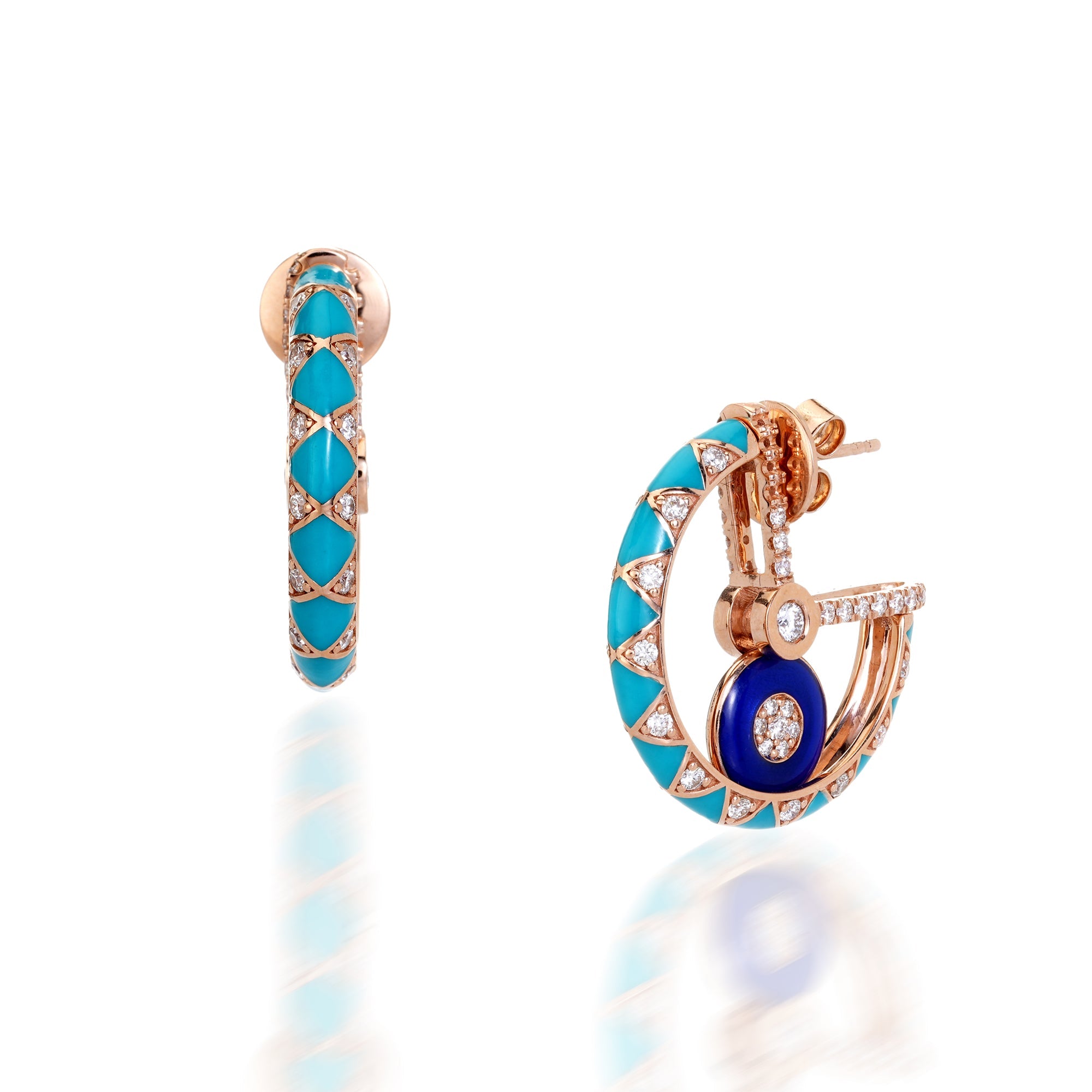 Cartwheel Enamel Earring