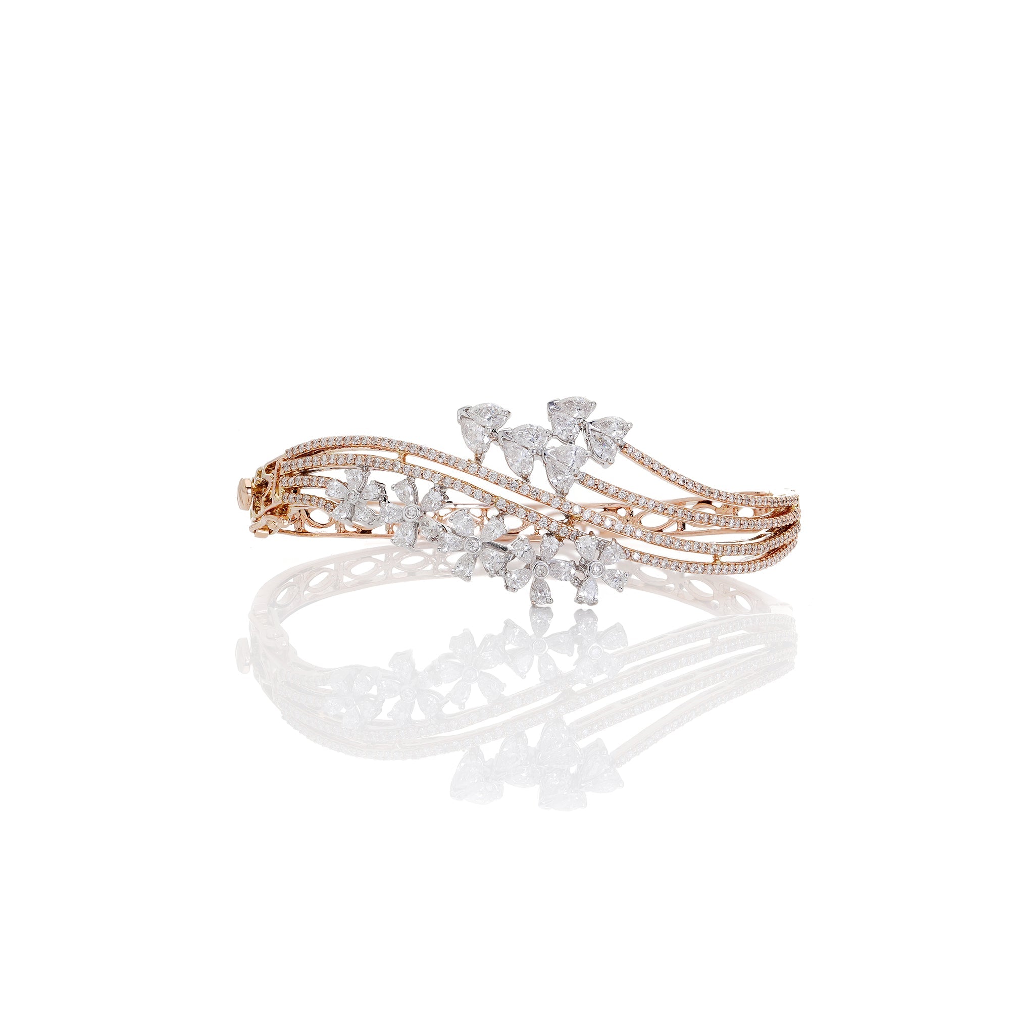 Charming Floral Diamond Bracelet