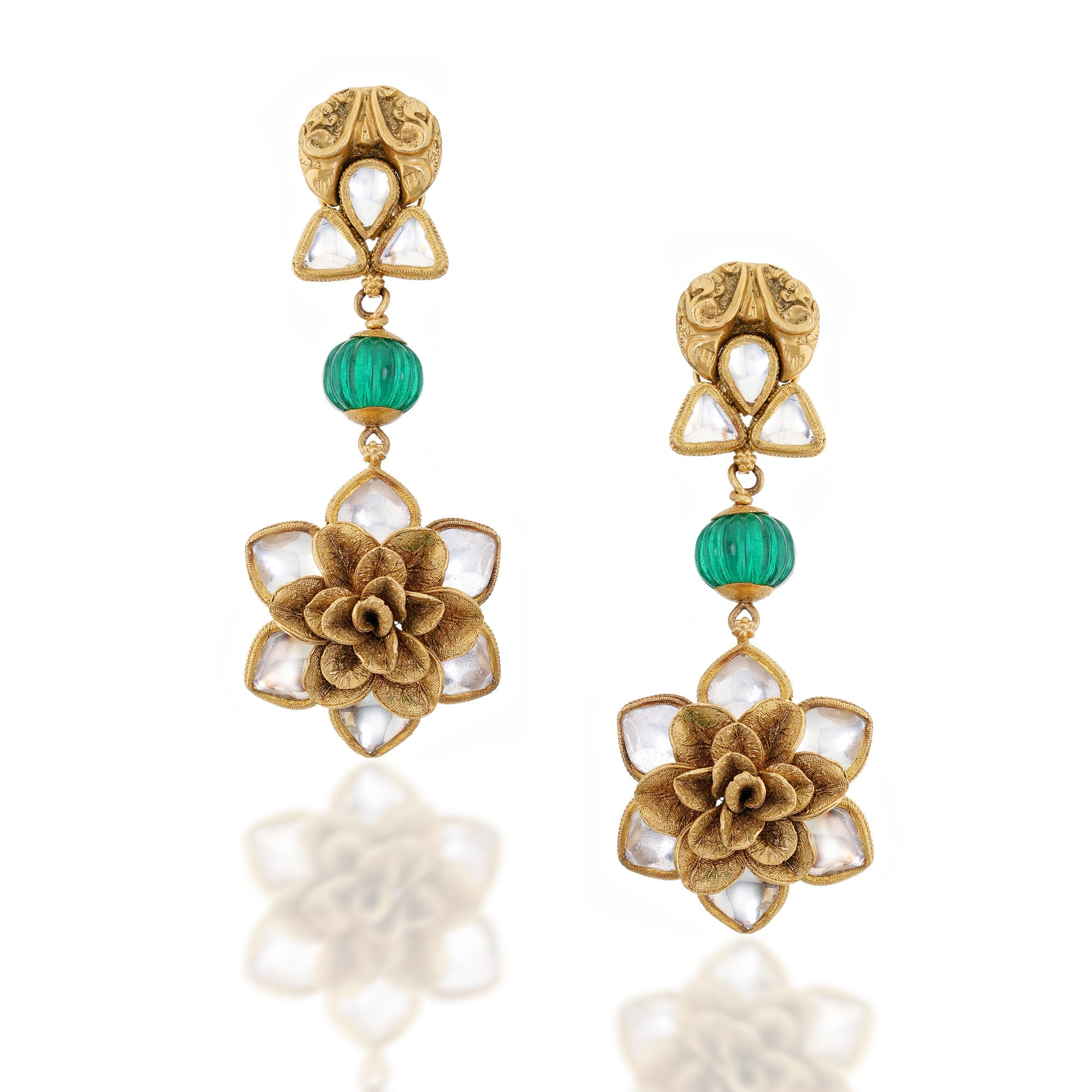 Gul Kundan Earrings