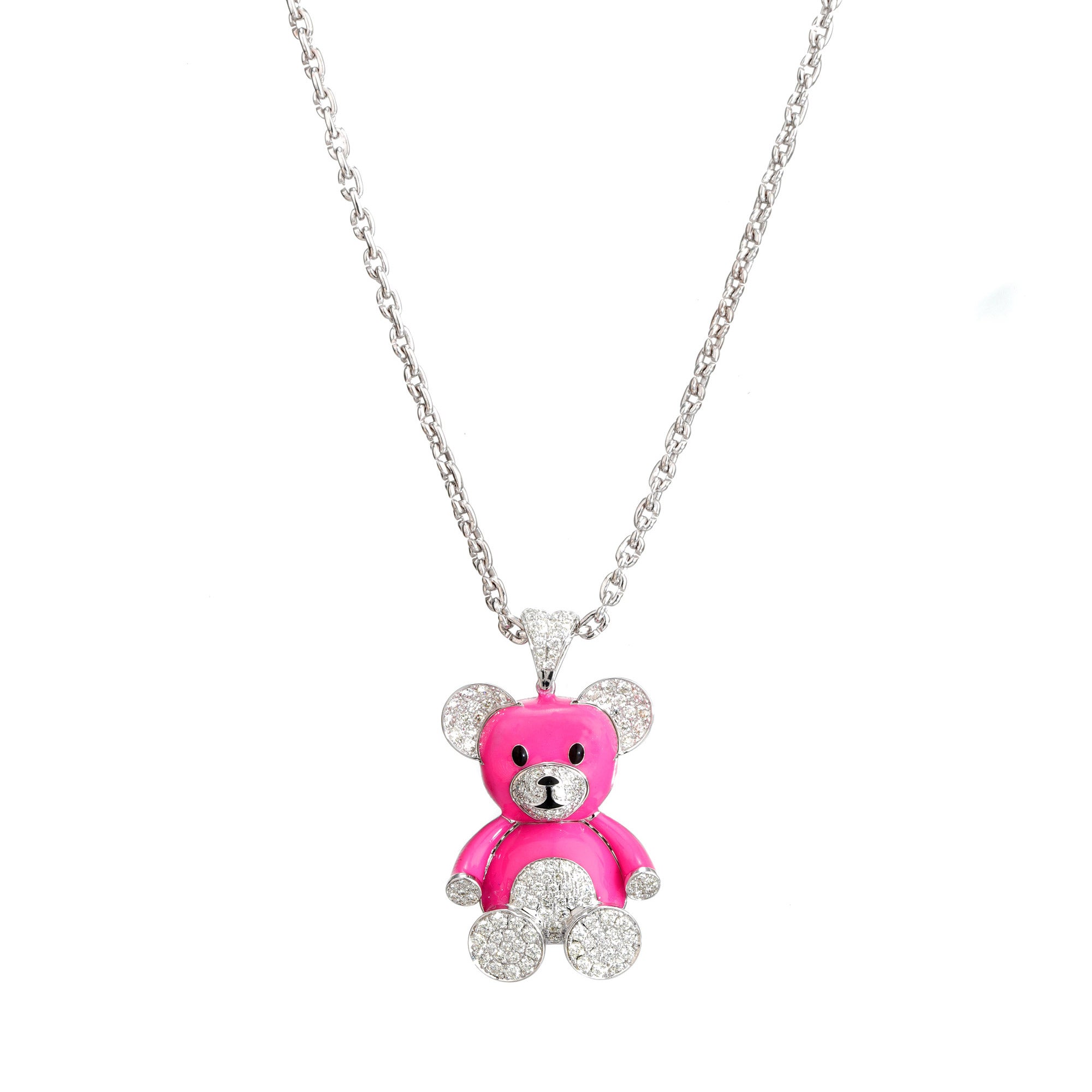 Pink Enamel Teddy