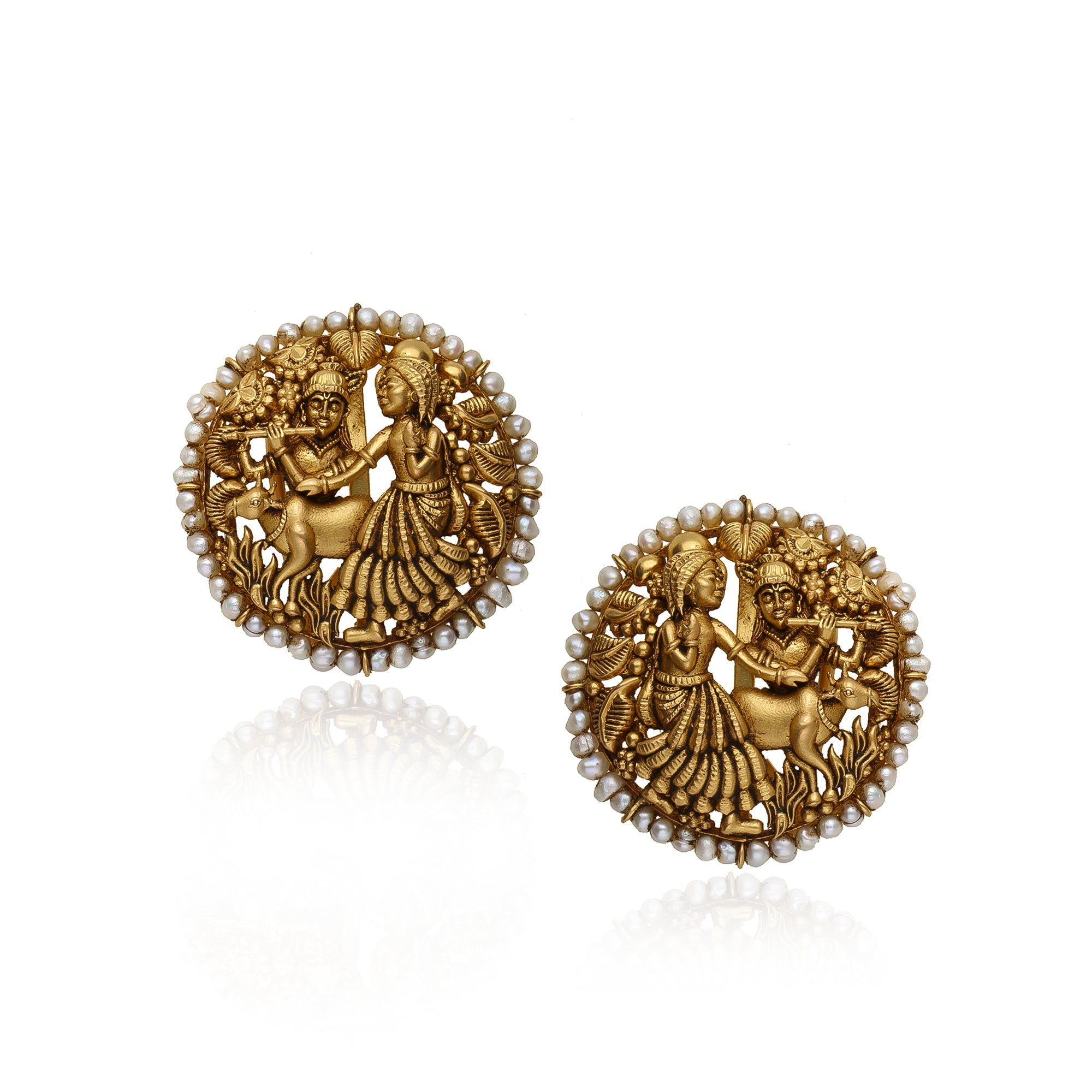 Gold Temple Earrings