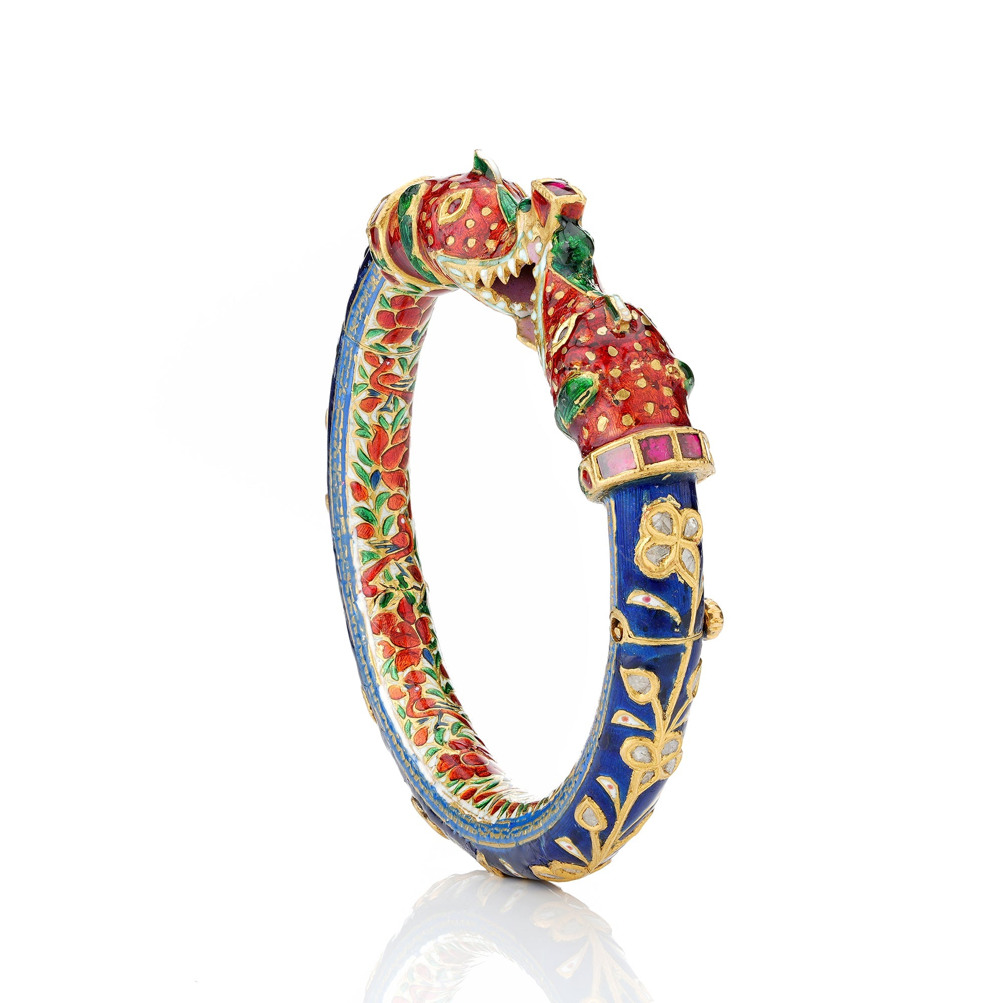 Royal Blue Enamel Polki Bangle