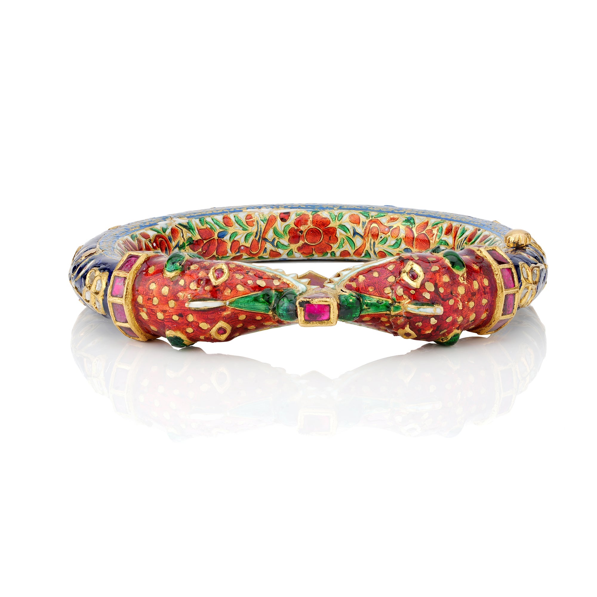 Royal Blue Enamel Polki Bangle