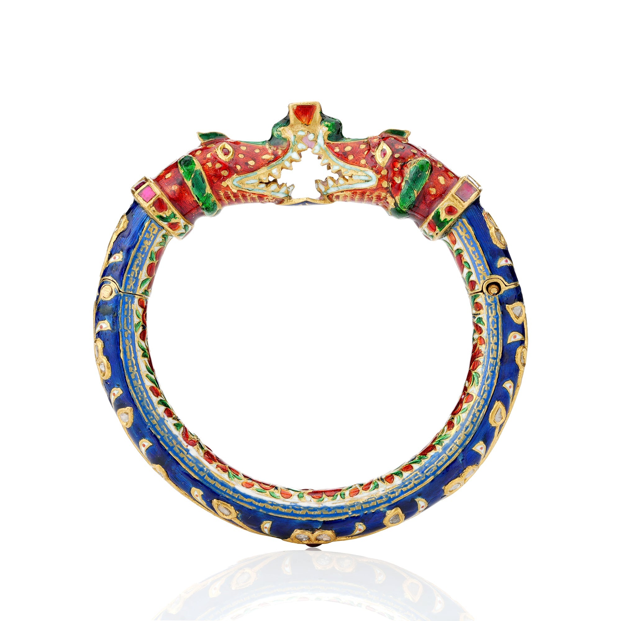 Royal Blue Enamel Polki Bangle