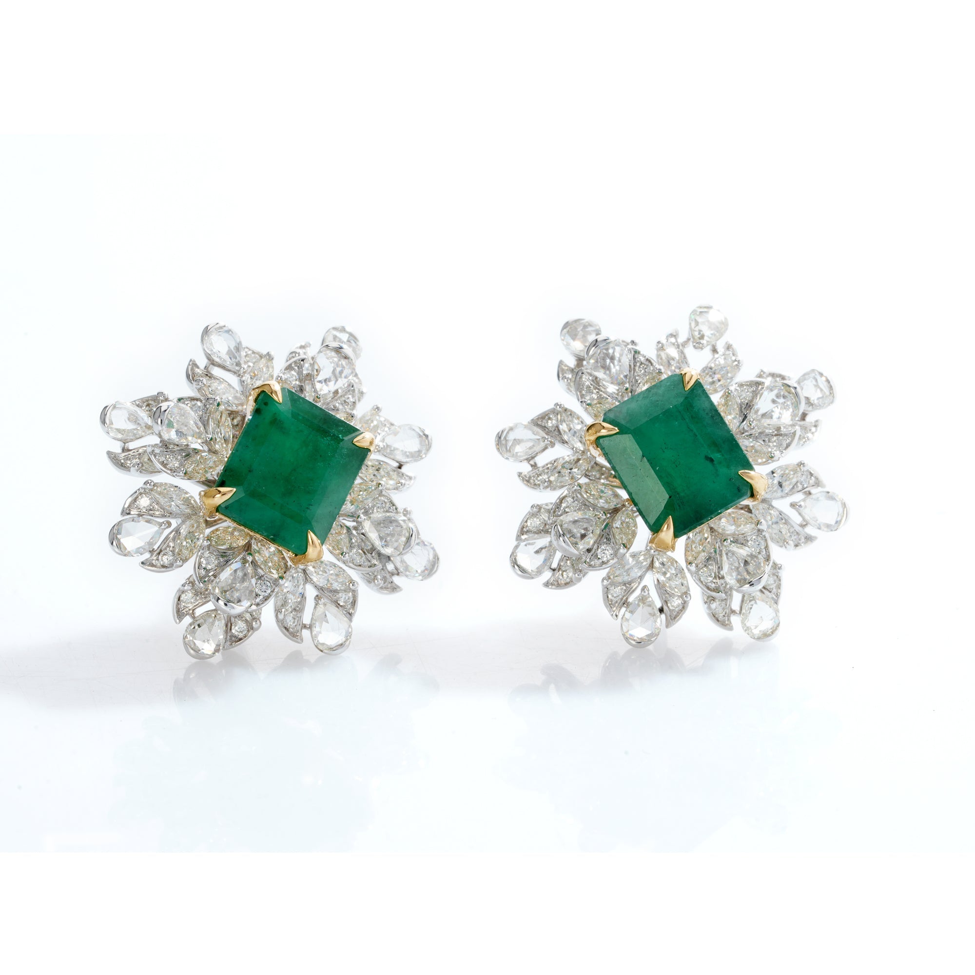 Emerald Rosette Earrings