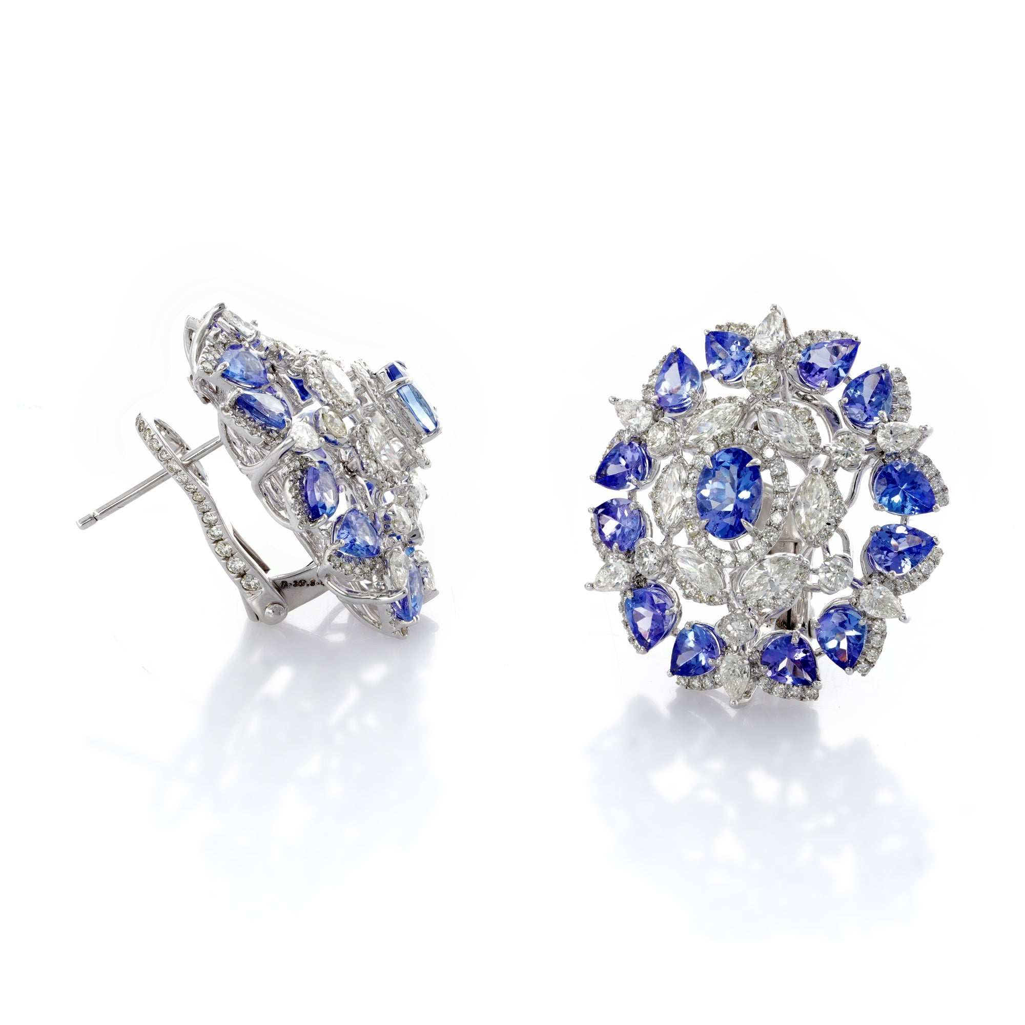 Sapphire Halo Studs