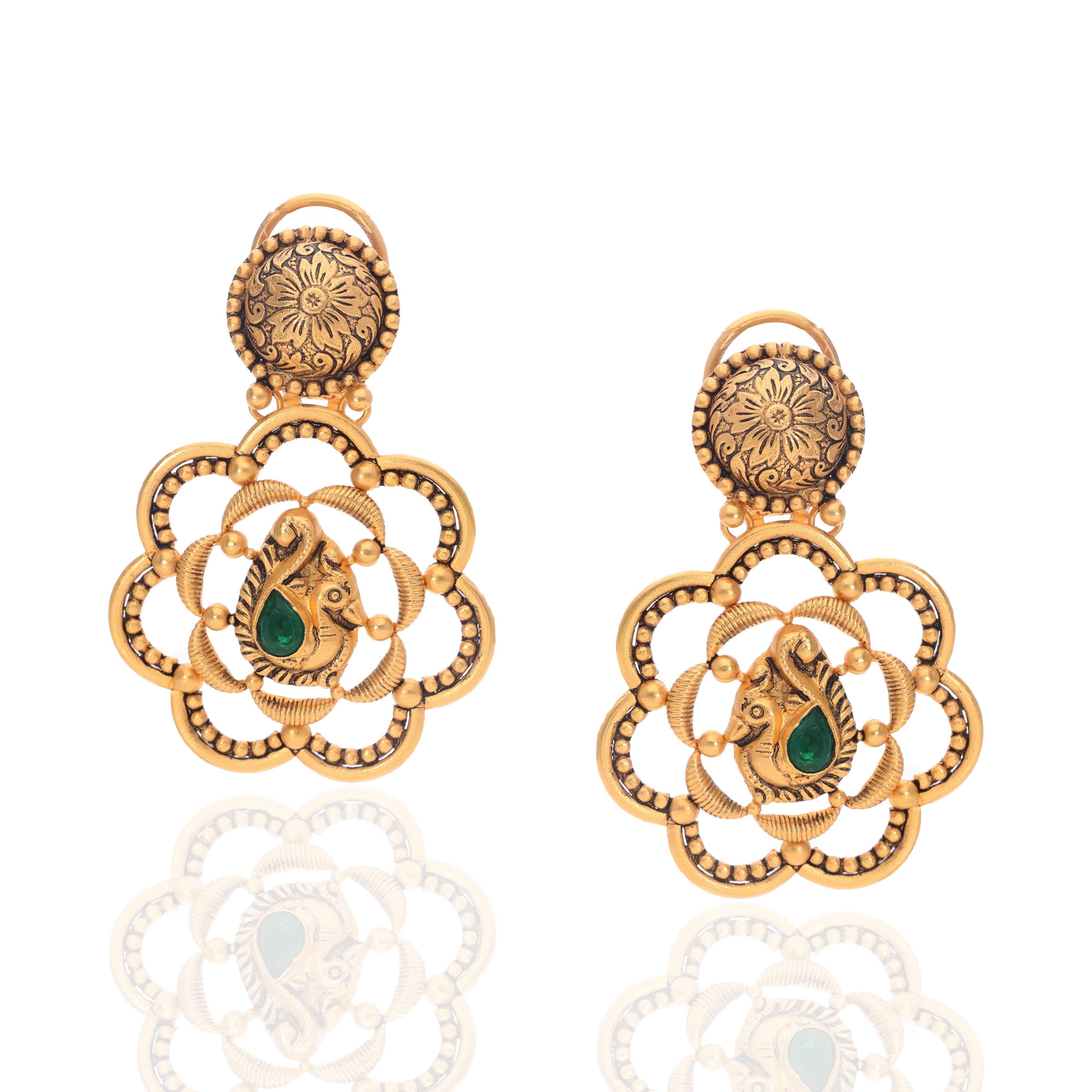 Padma Floral Gold Earrings