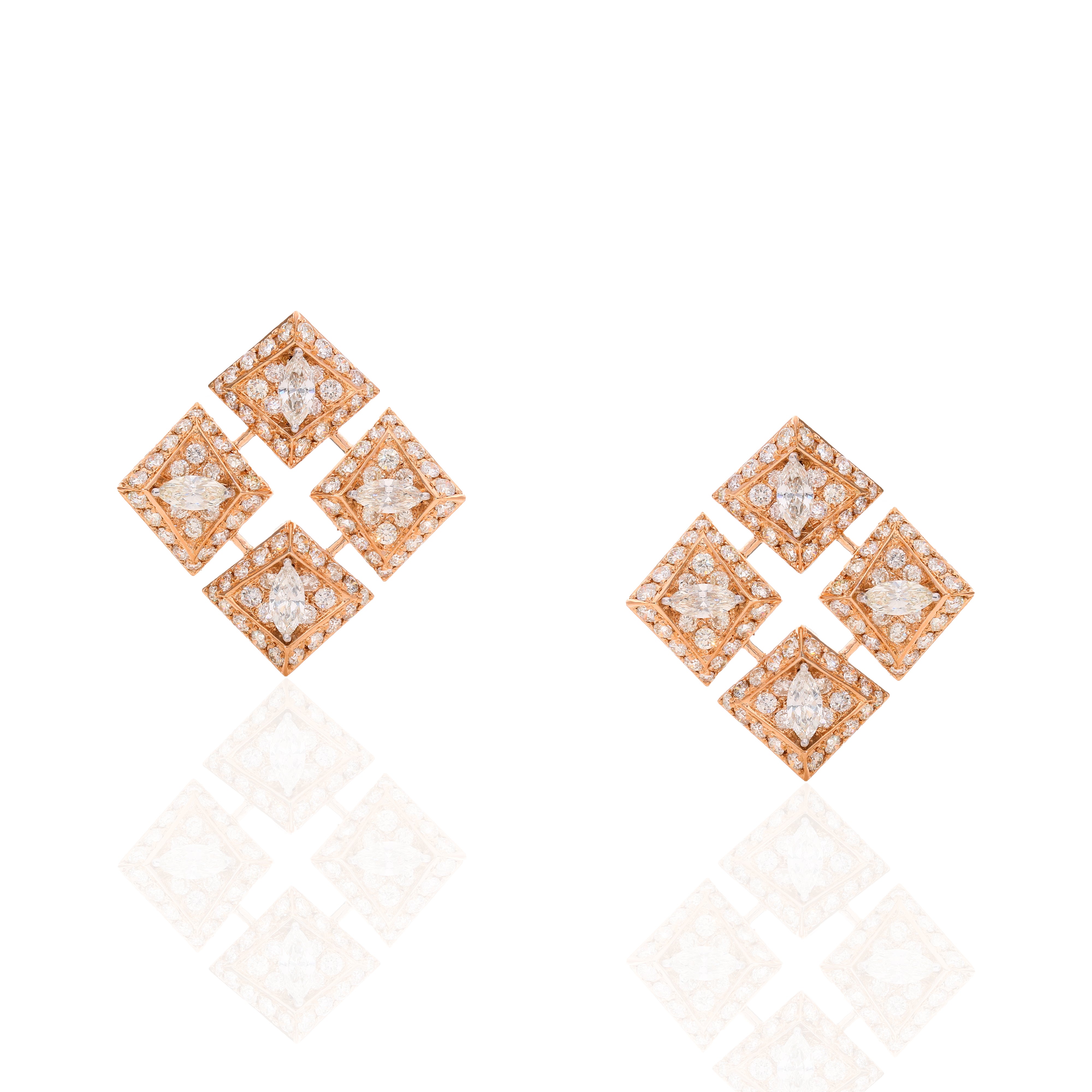 Golden Gird Charm Earrings