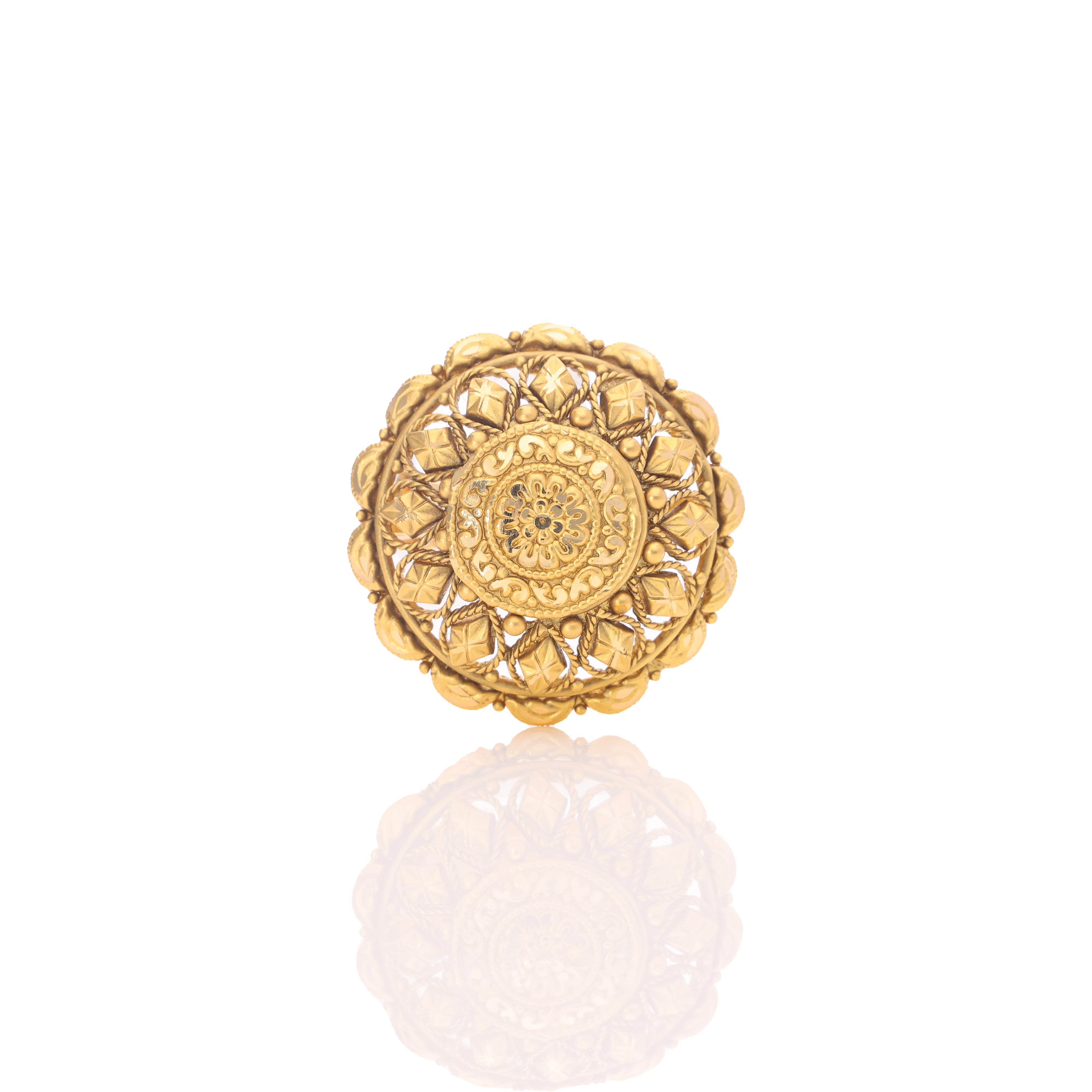 Floral Leaf Gold Ring