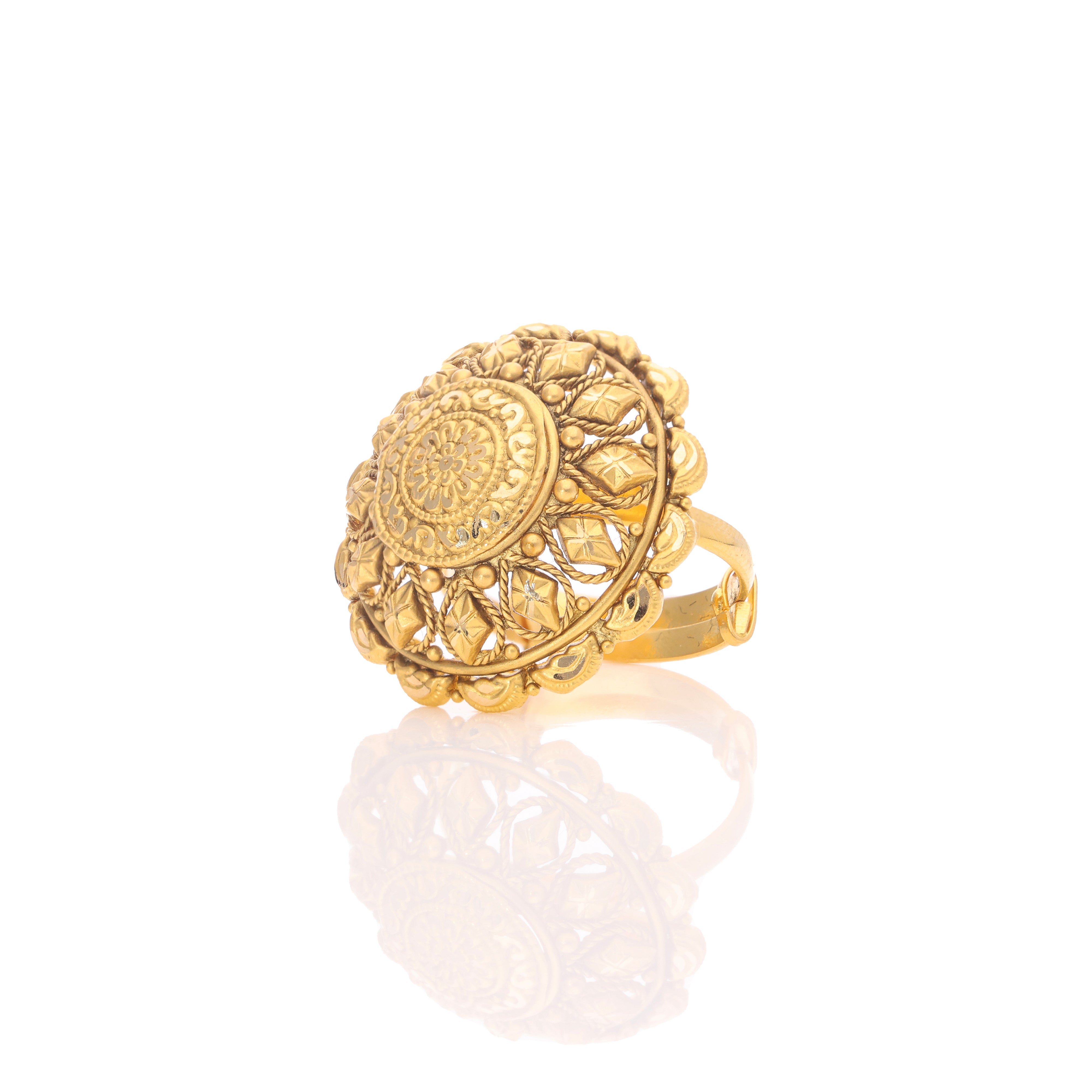 Floral Leaf Gold Ring