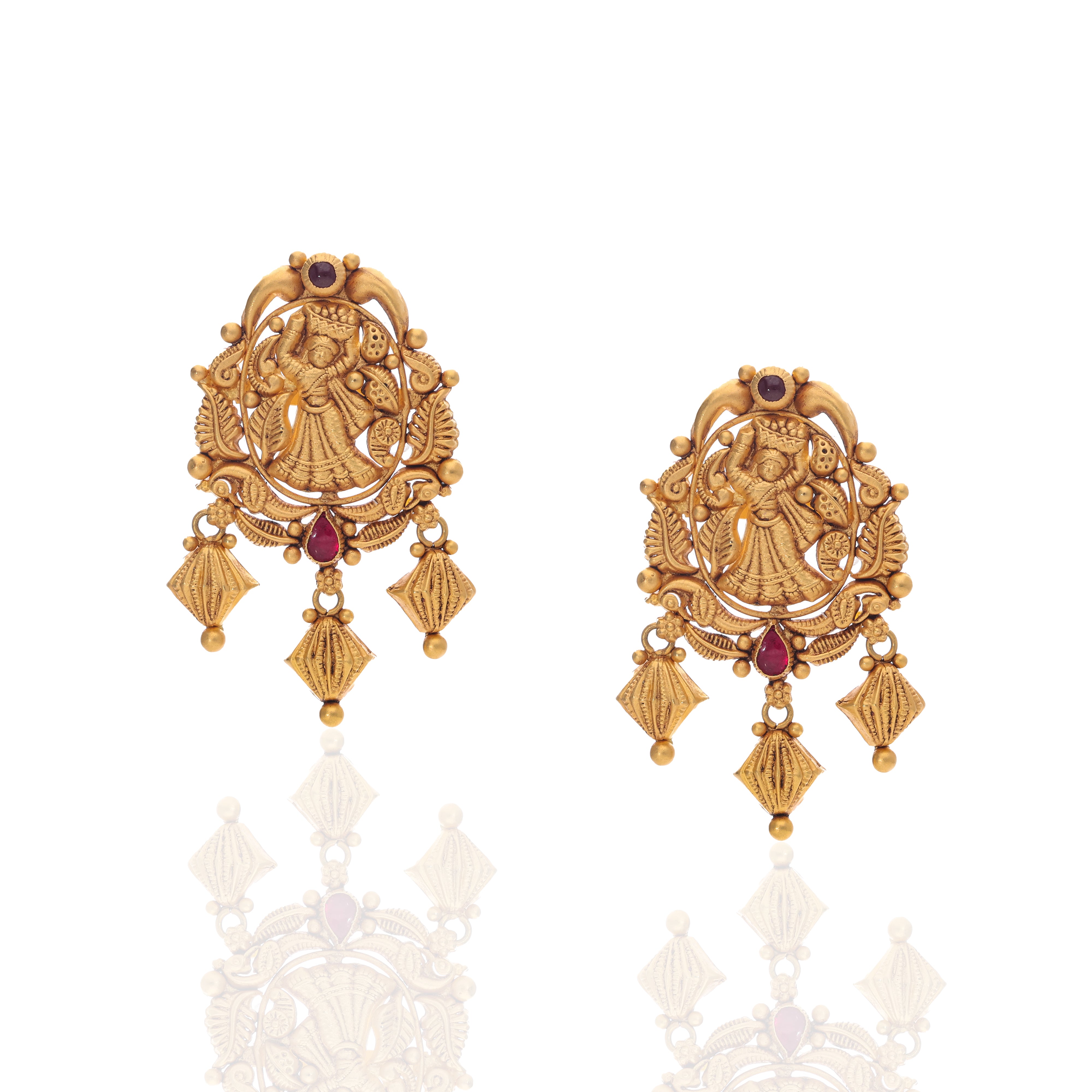 Surya Leaf Gold Earrings