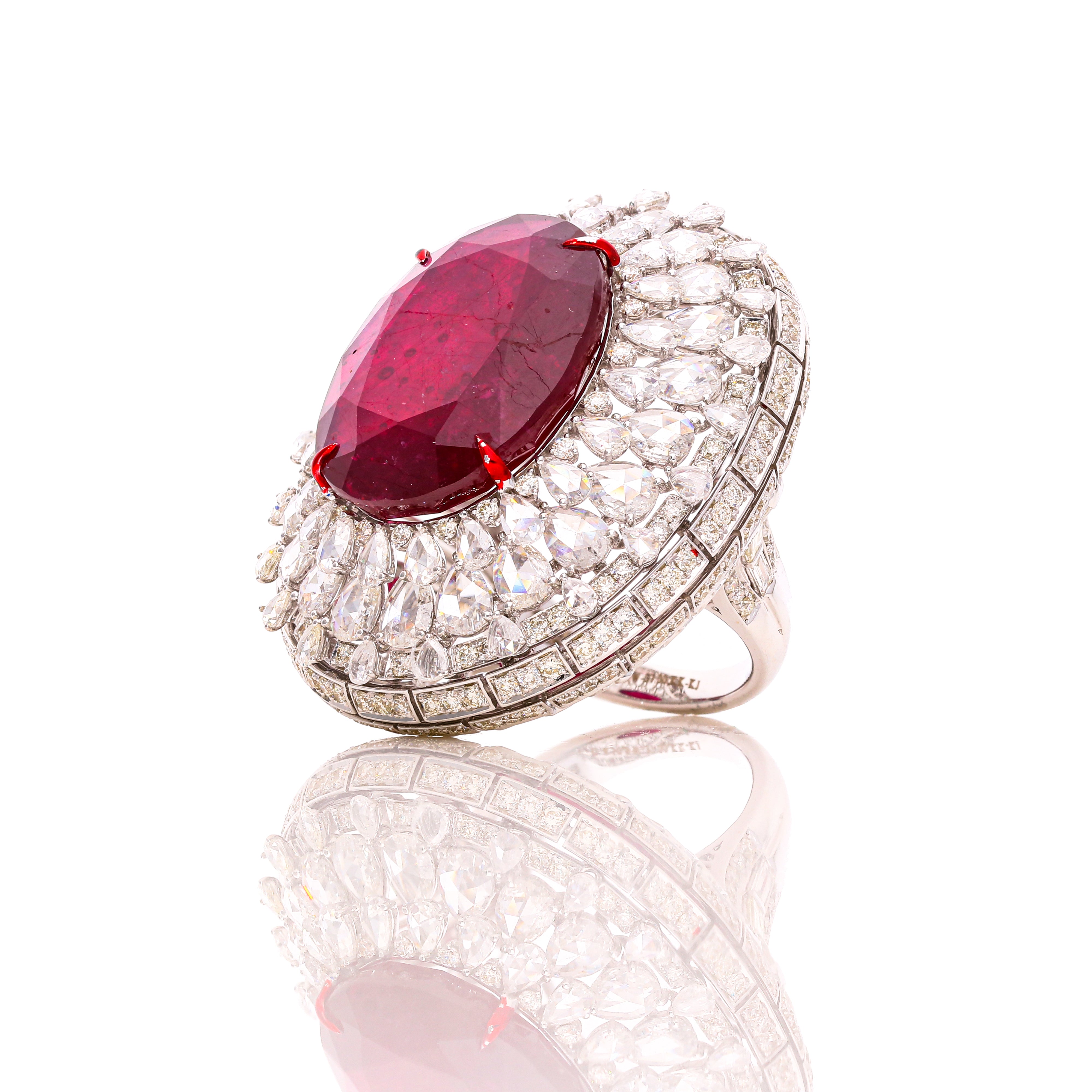 Queen's Ruby Crown Diamond Ring