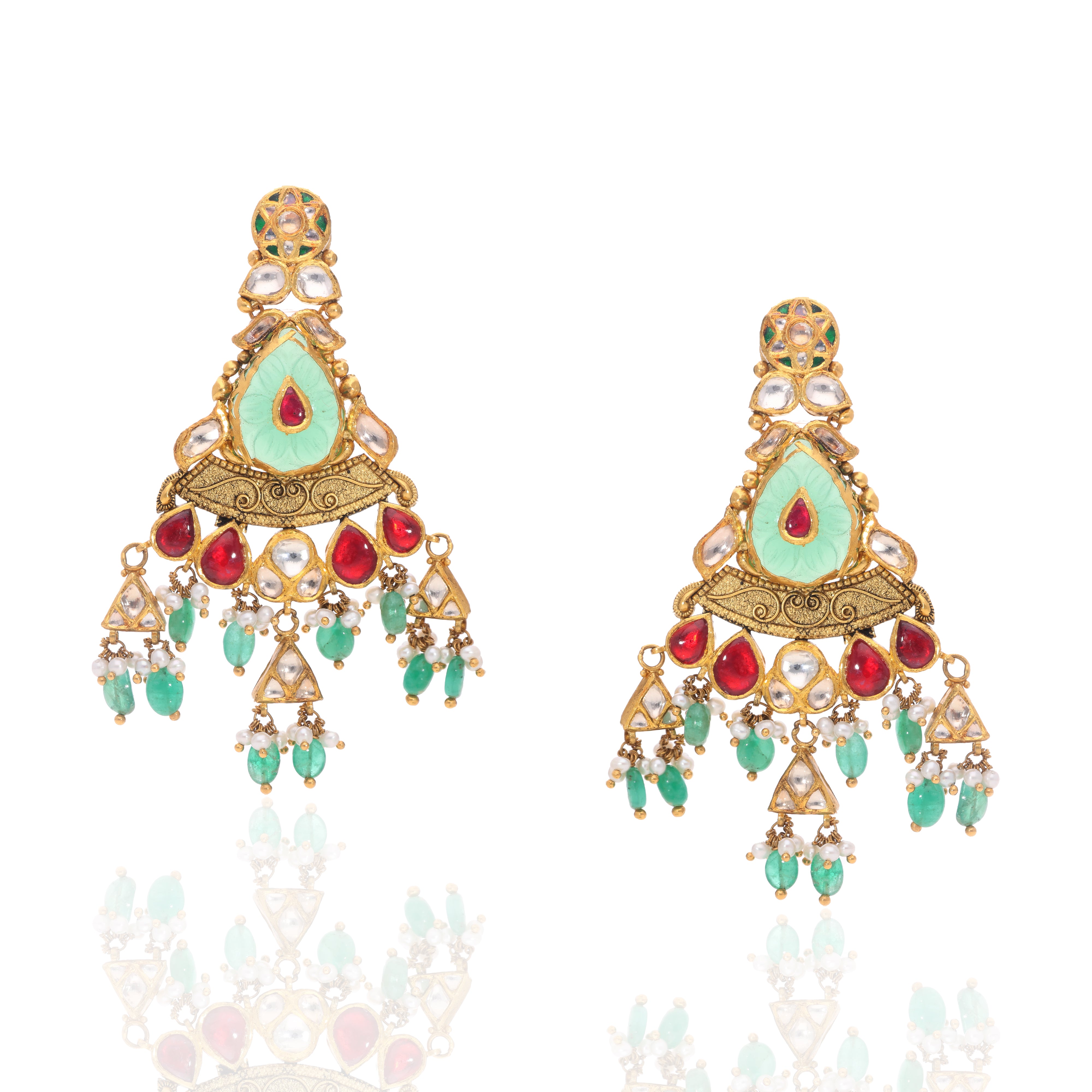 Rangriti Drop Gold Earring