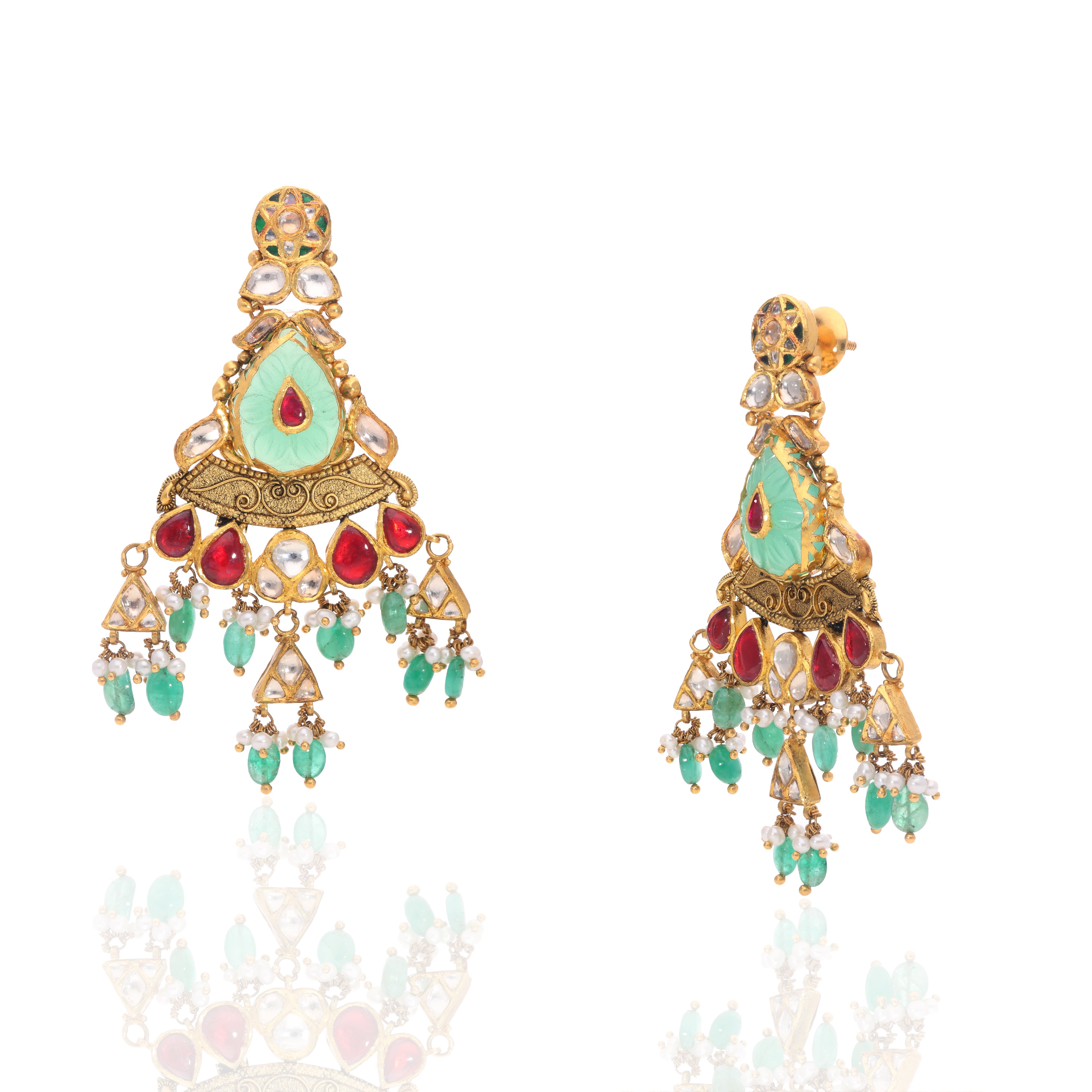 Rangriti Drop Gold Earring