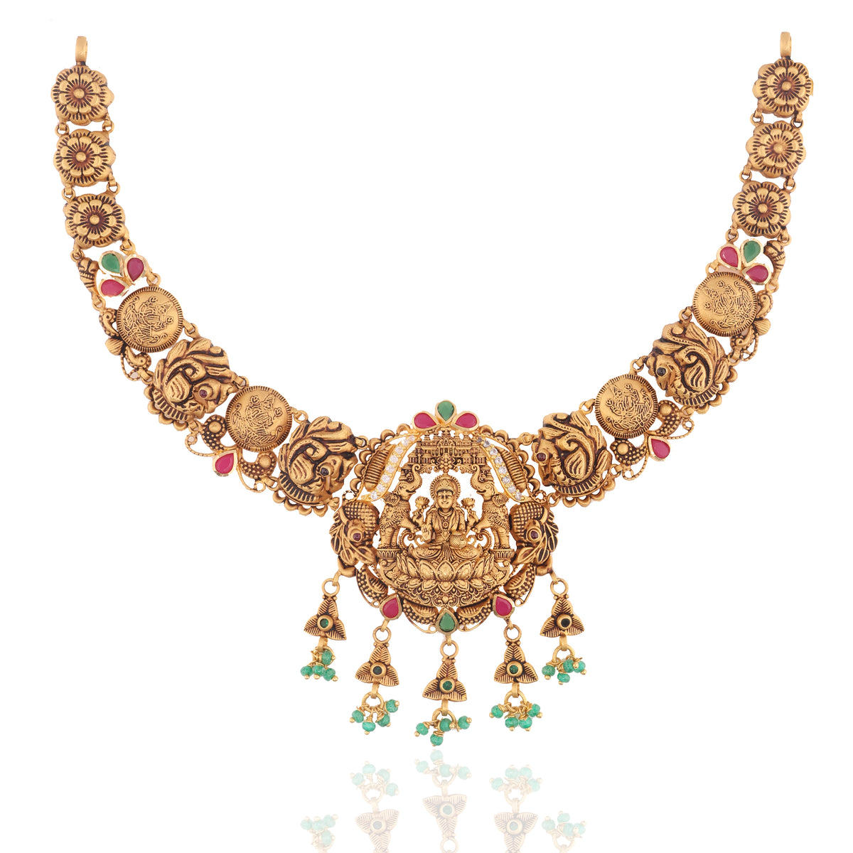 Sharvani Temple Gold Set