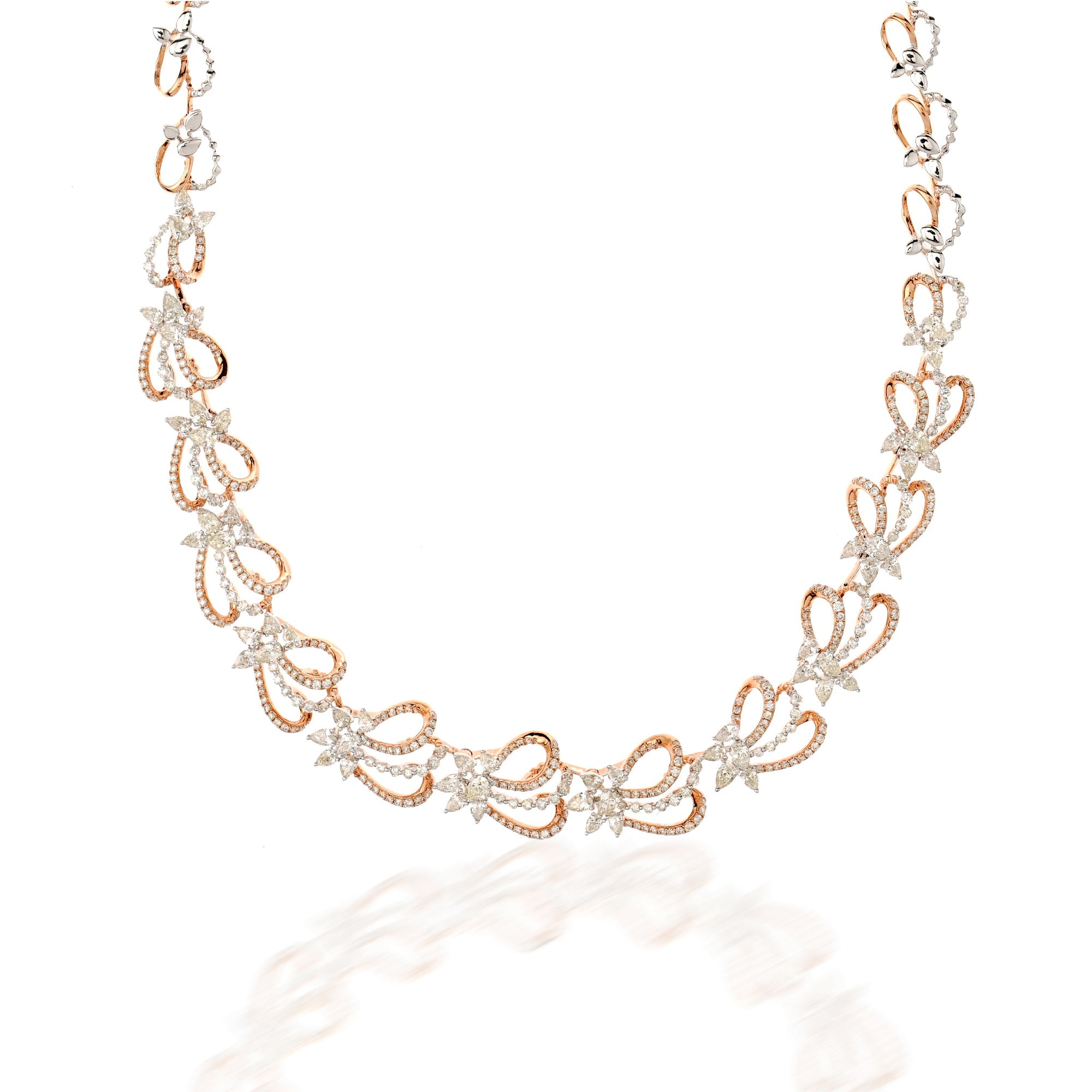 Enchanting Rose Gold Diamond Necklace Set